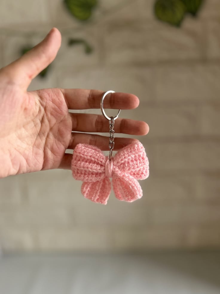 Handmade Crochet Bow Keychain