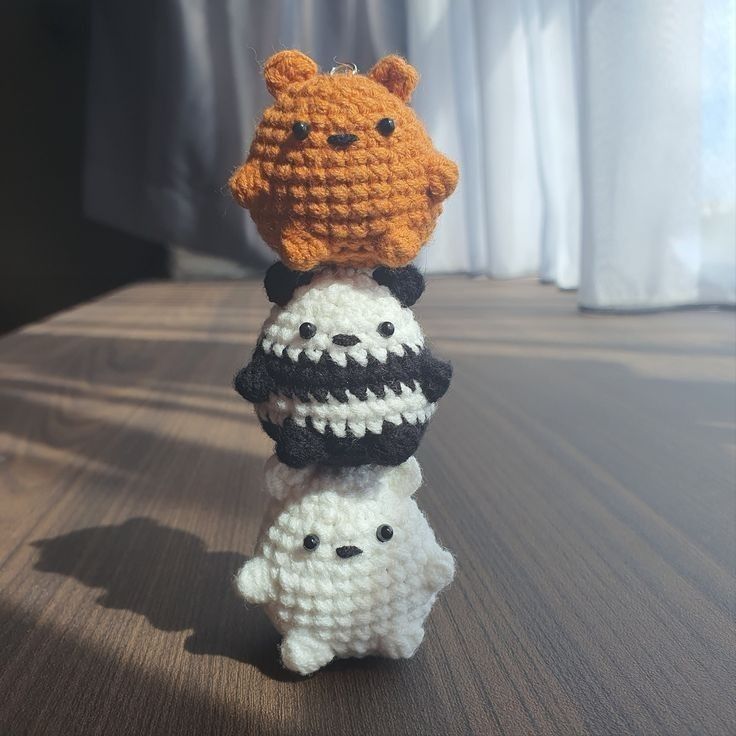Cute Mini Crochet Bear Keyrings