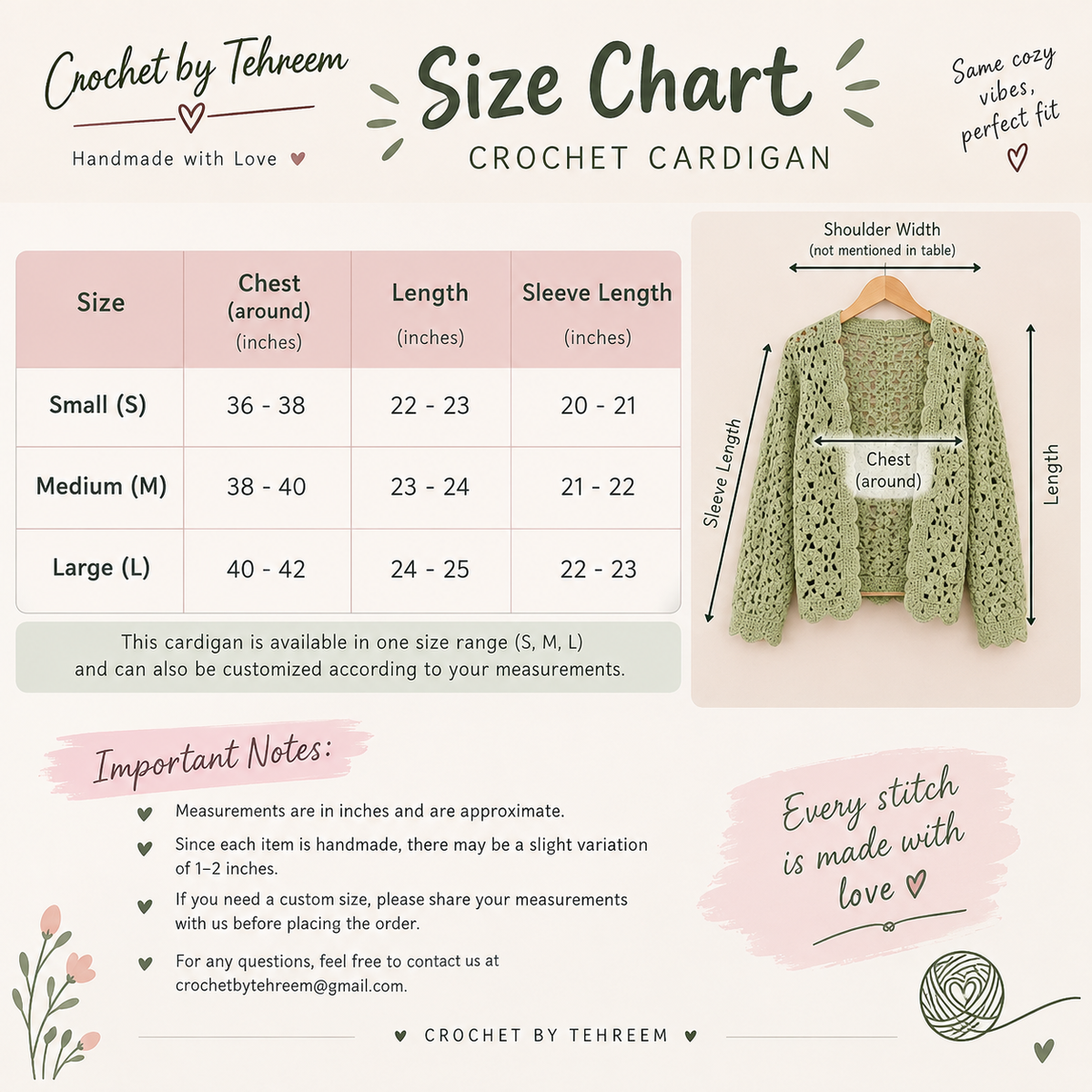 Handmade Crochet Cardigan – Choose Your Favorite Color