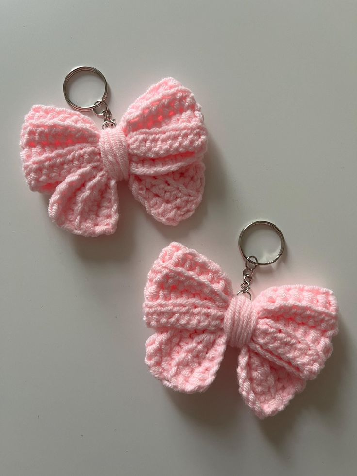 Handmade Crochet Bow Keychain