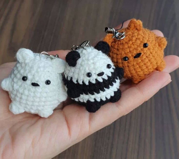 Cute Mini Crochet Bear Keyrings